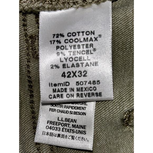 LL Bean Men's BeanFlex Pants 42x32 Loden Green Standard Fit Straight Leg EUC - Picture 13 of 13